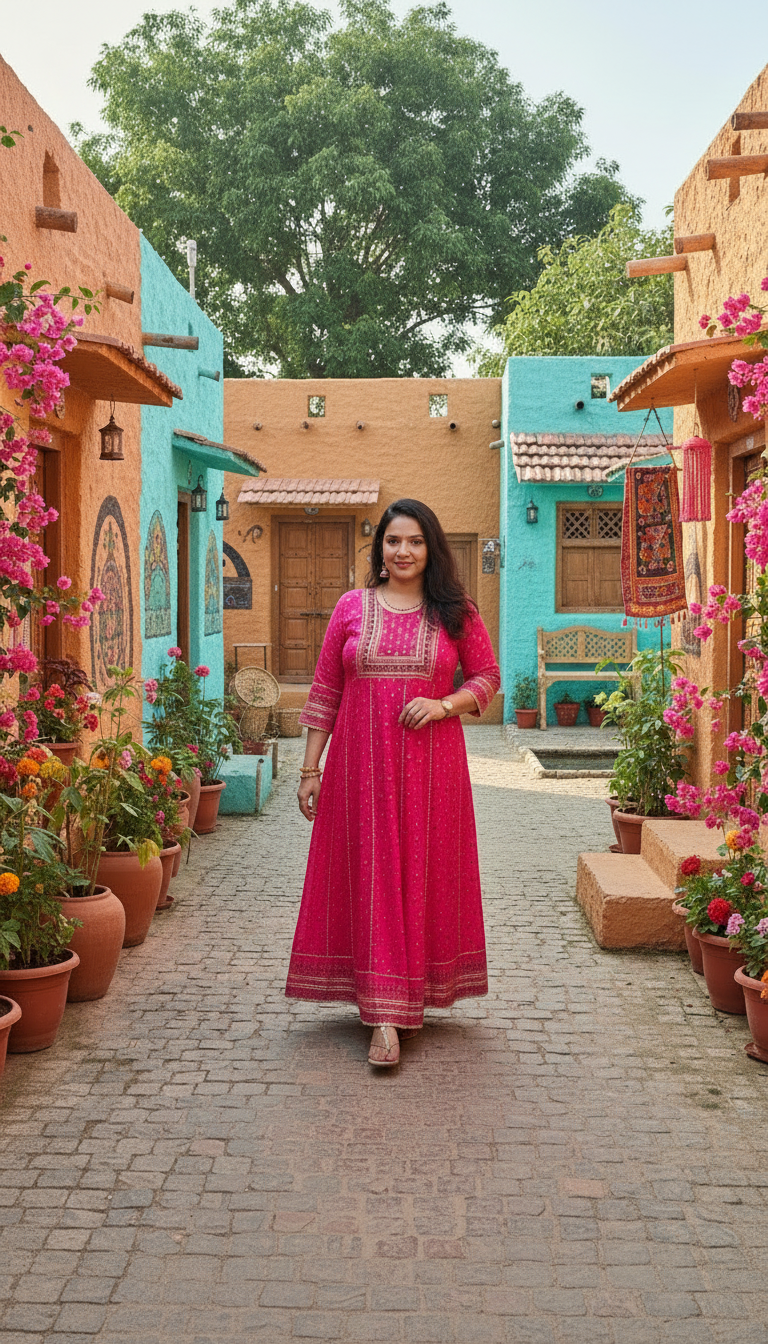 Pink Long Umbrella Gown – Elegant – Kushi Creation