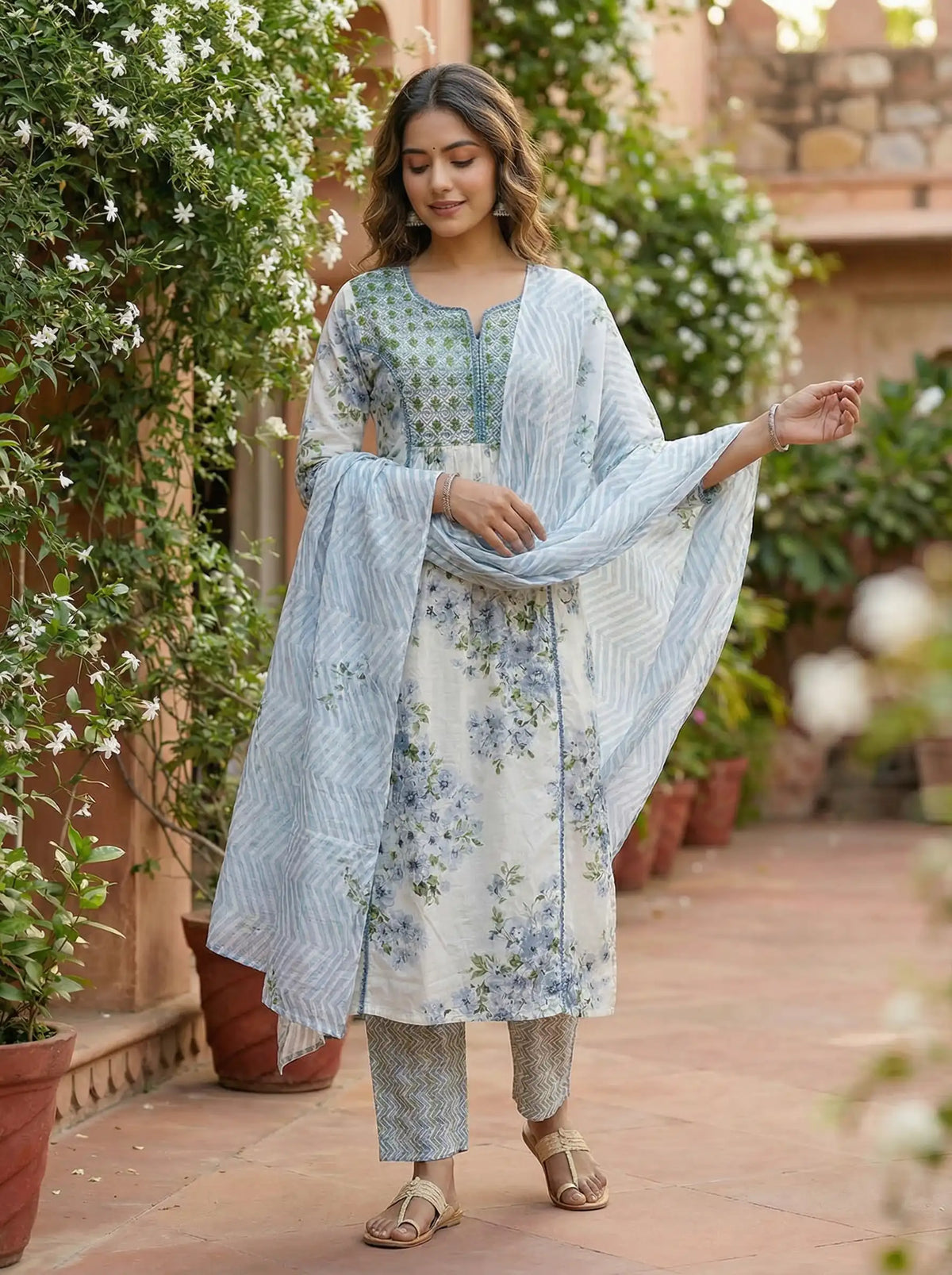 Elegant and comfortable Cotton A-Line Suit Set