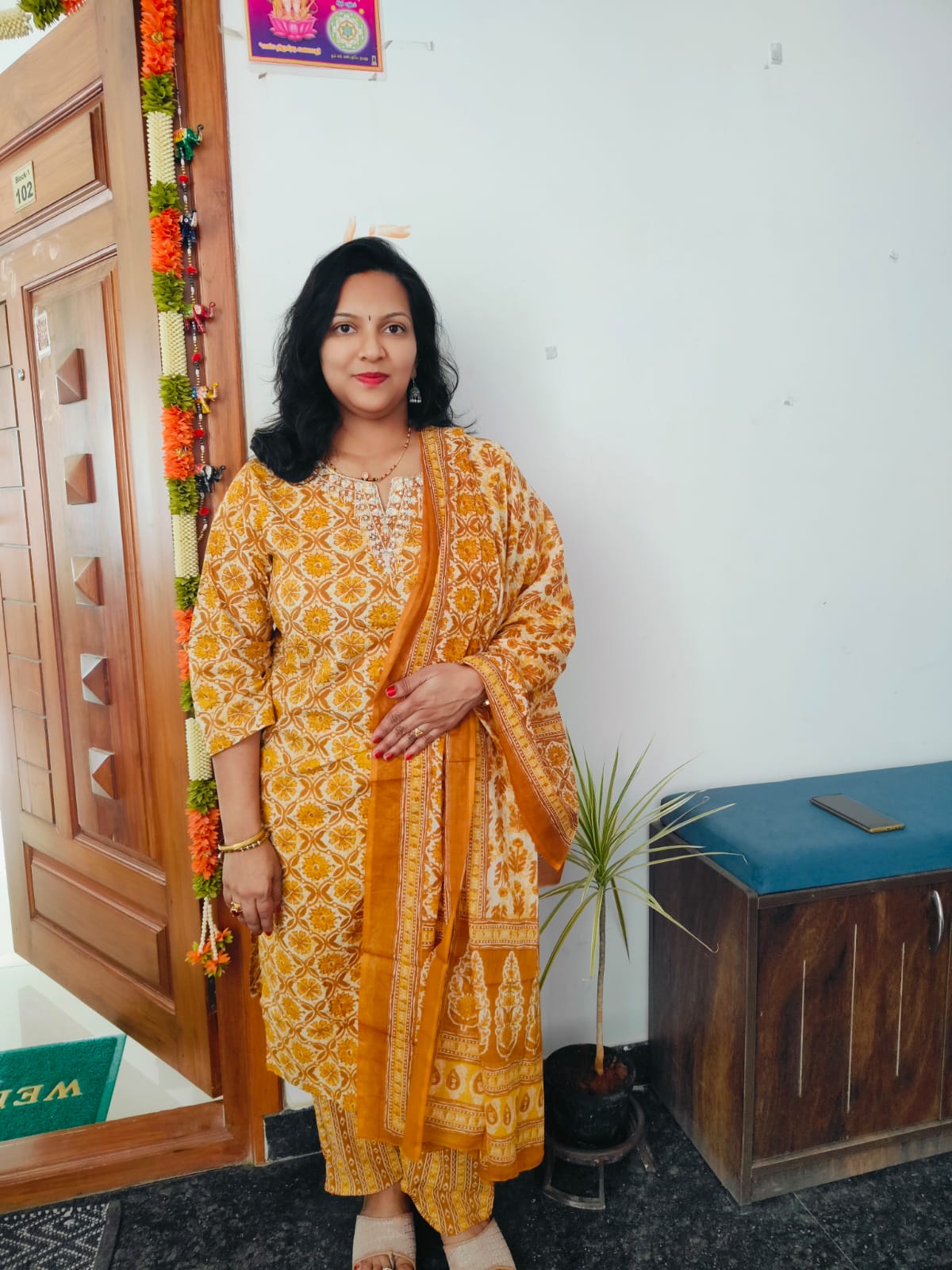 Cotton Kurti with Pant and Dupatta Set