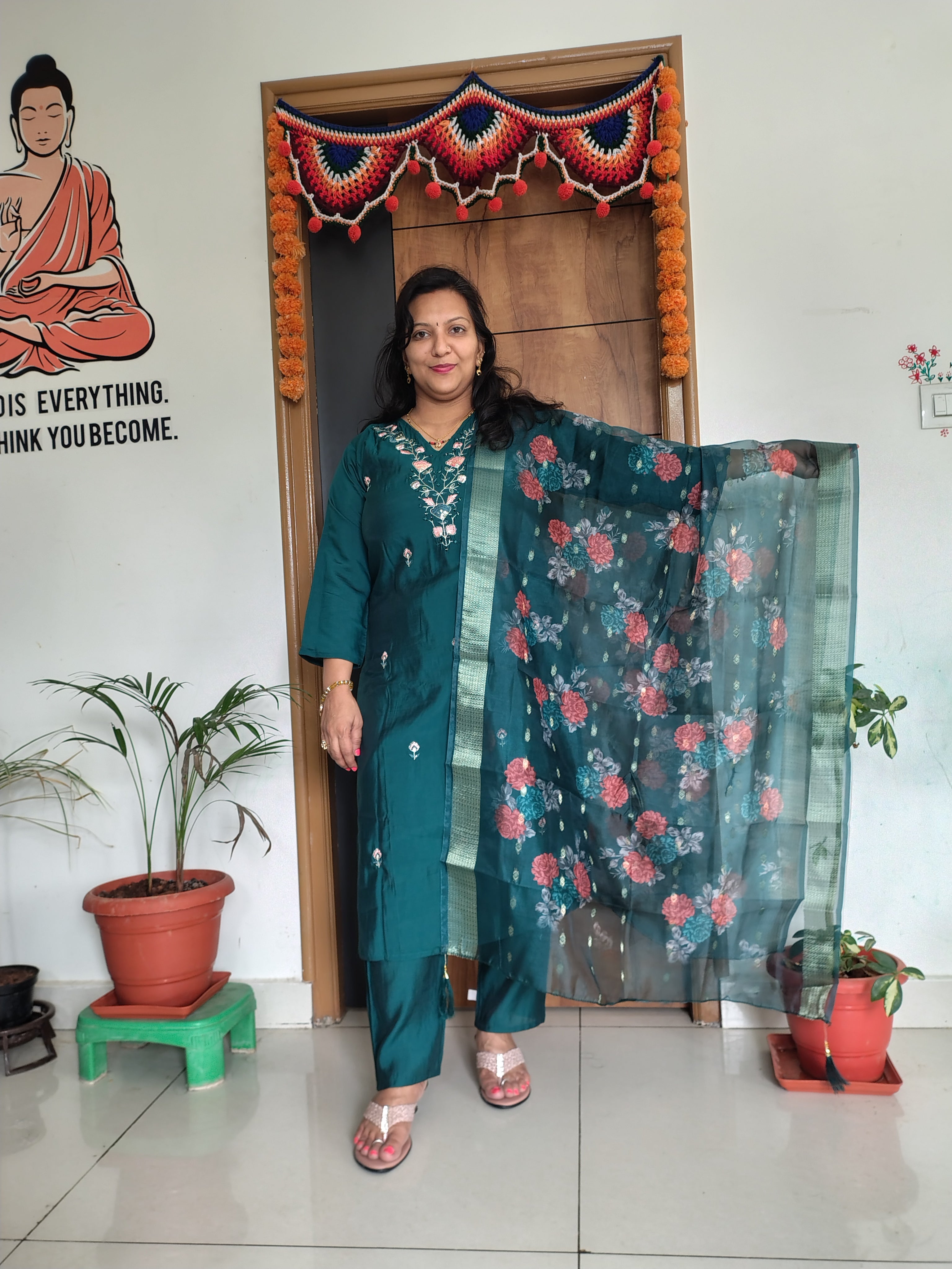 Raw Silk Party Wear Suit Set