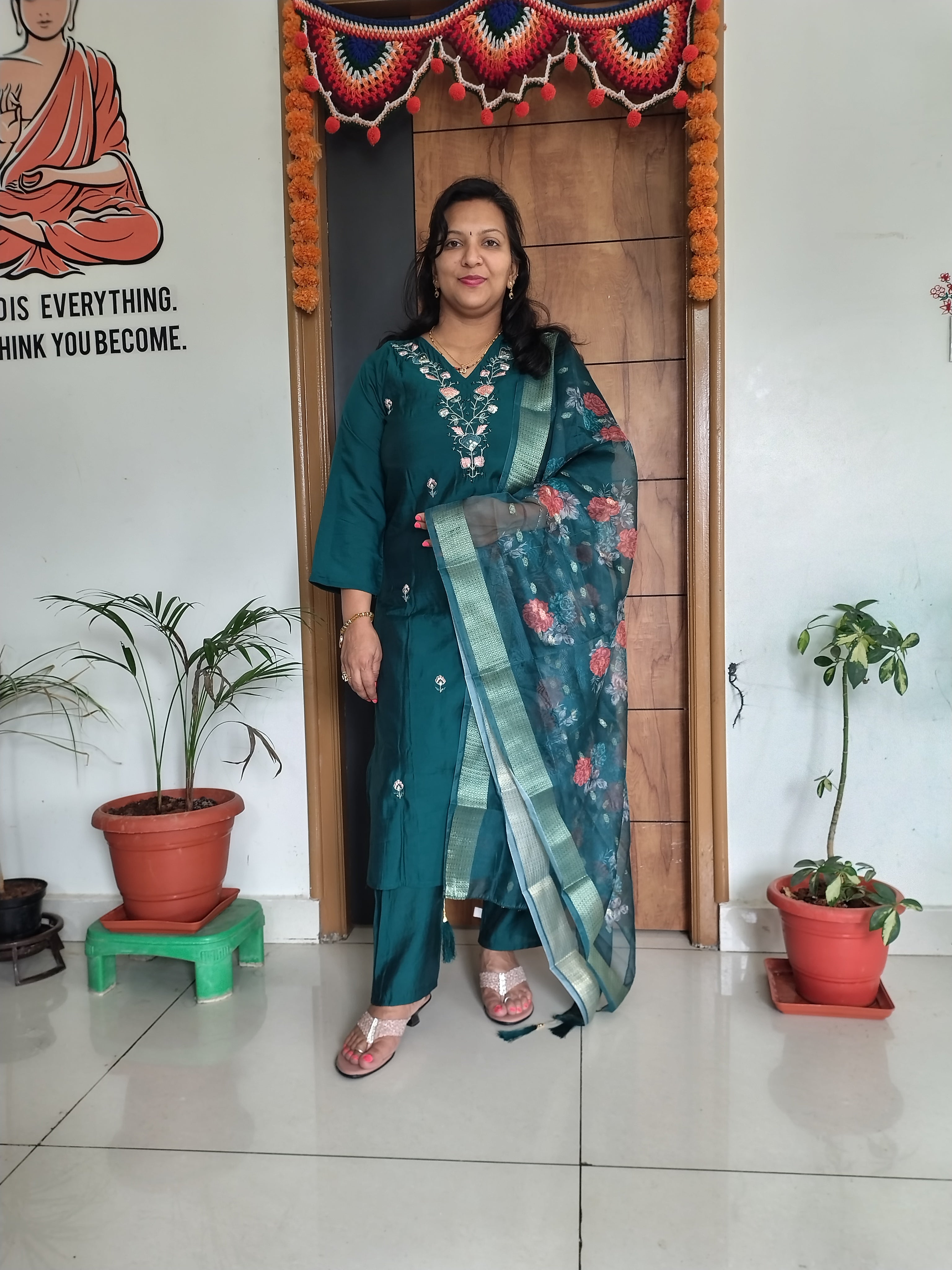 Raw Silk Party Wear Suit Set