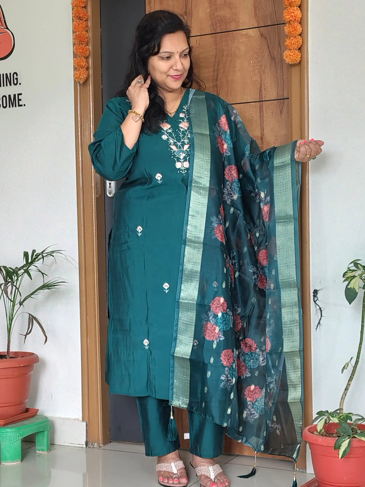 Raw Silk Party Wear Suit Set
