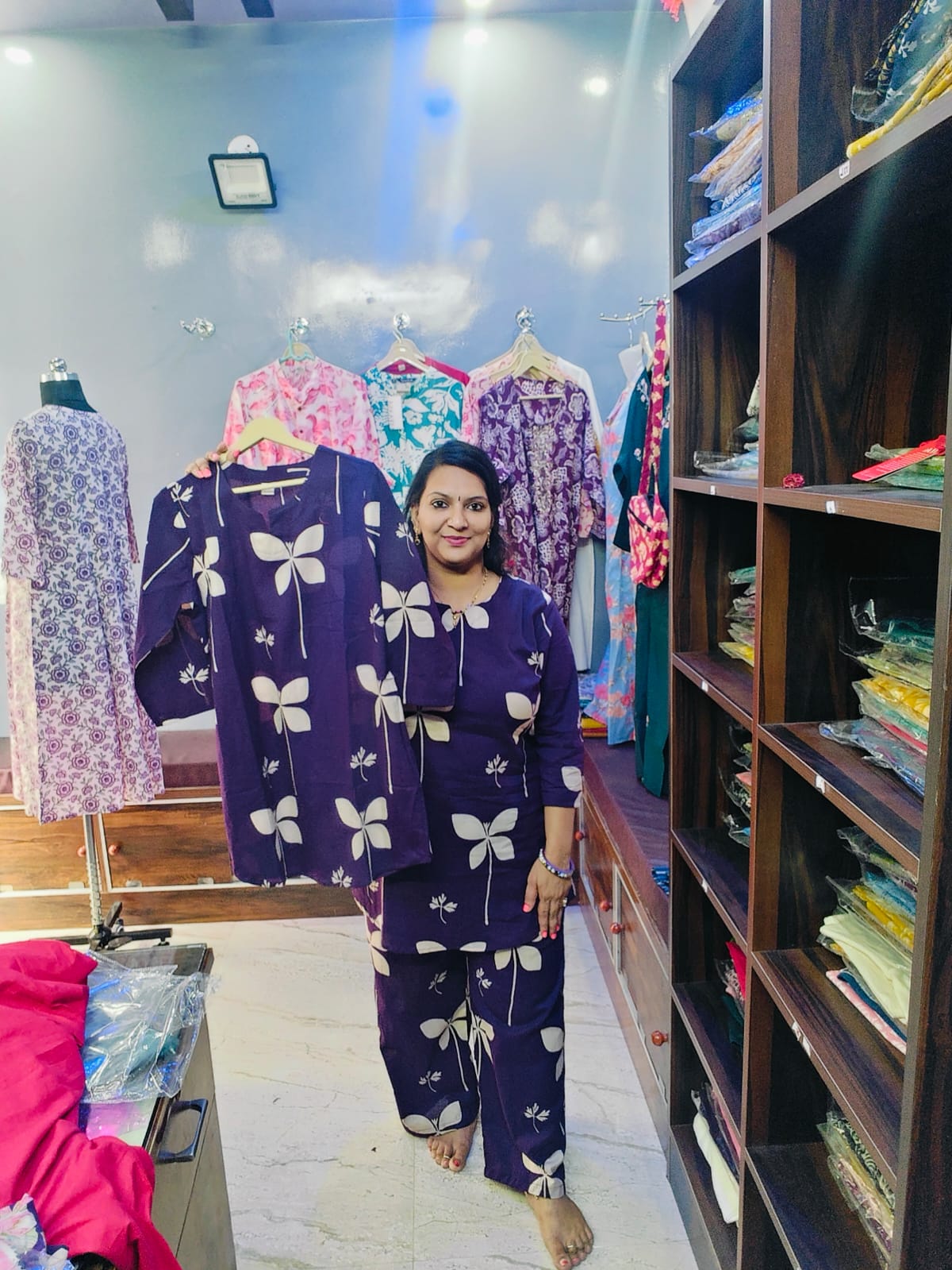 Cotton Purple Co-Ord Set