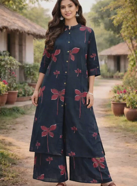 Premium Pure Cotton Floral Co-Ord Set