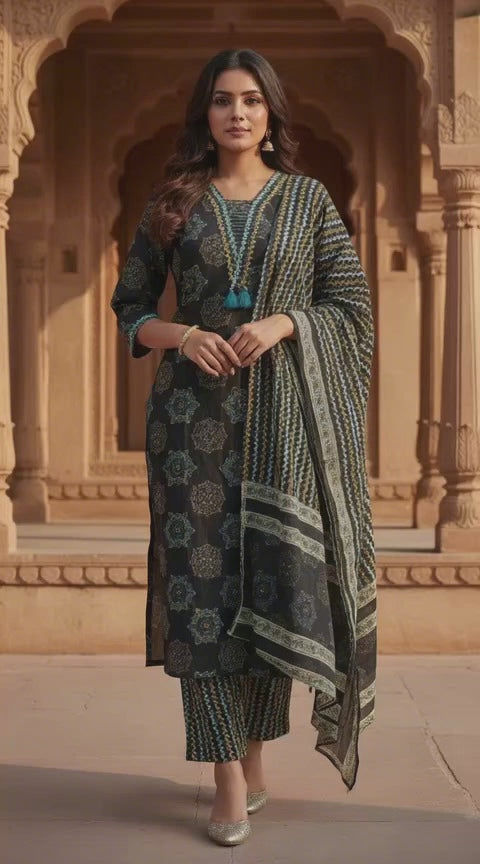 Premium Cotton Kurti Set for Women | Elegant Ethnic Wear | Kushi Creation
