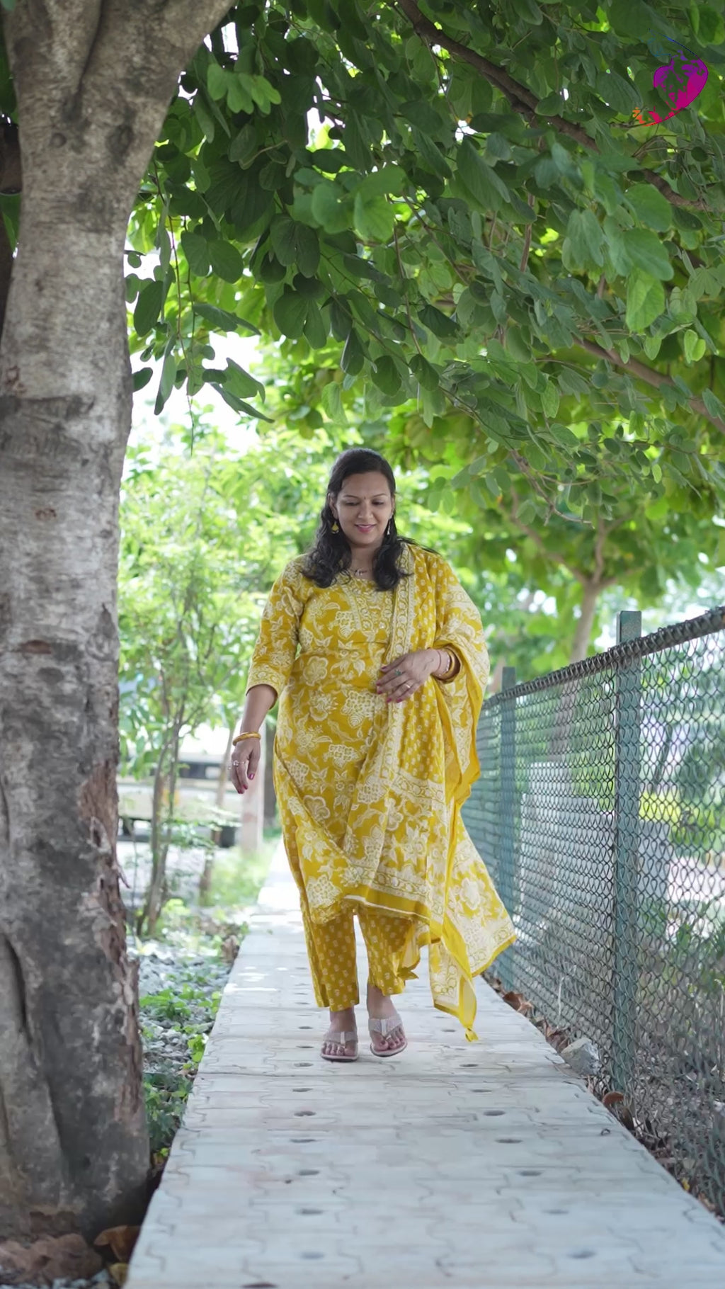 Yellow 3-Piece Cotton Kurta Set