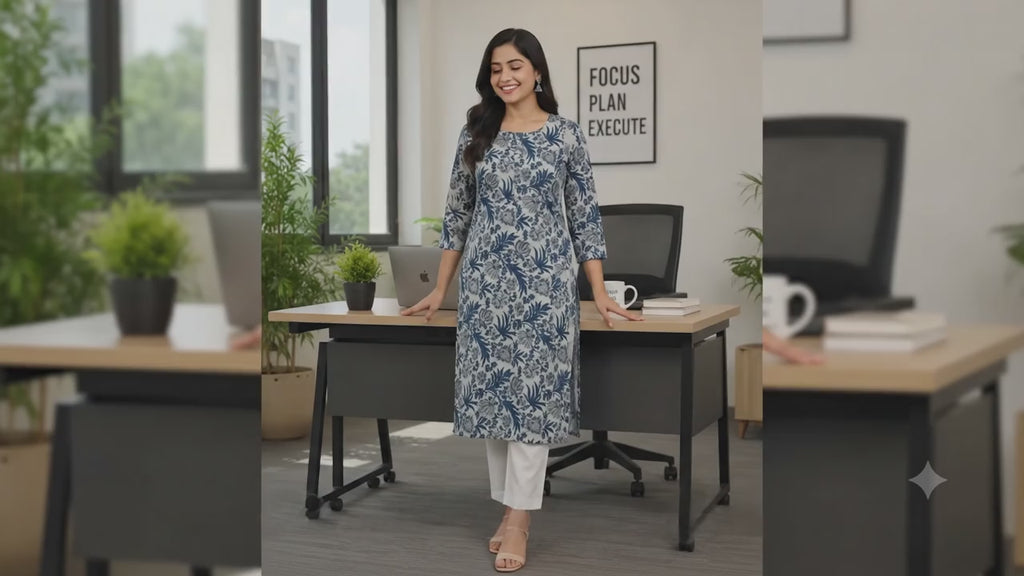 Premium Cotton Kurti – Breathable Office Wear for Women