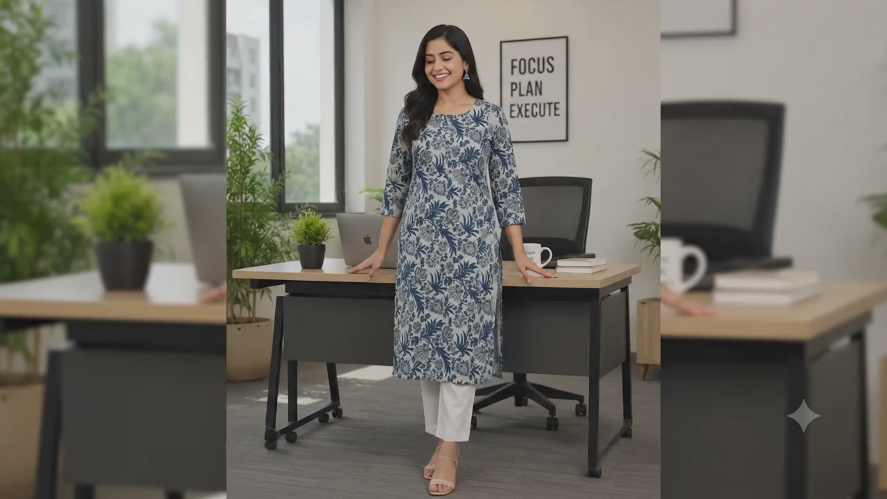 Premium Cotton Kurti – Breathable Office Wear for Women