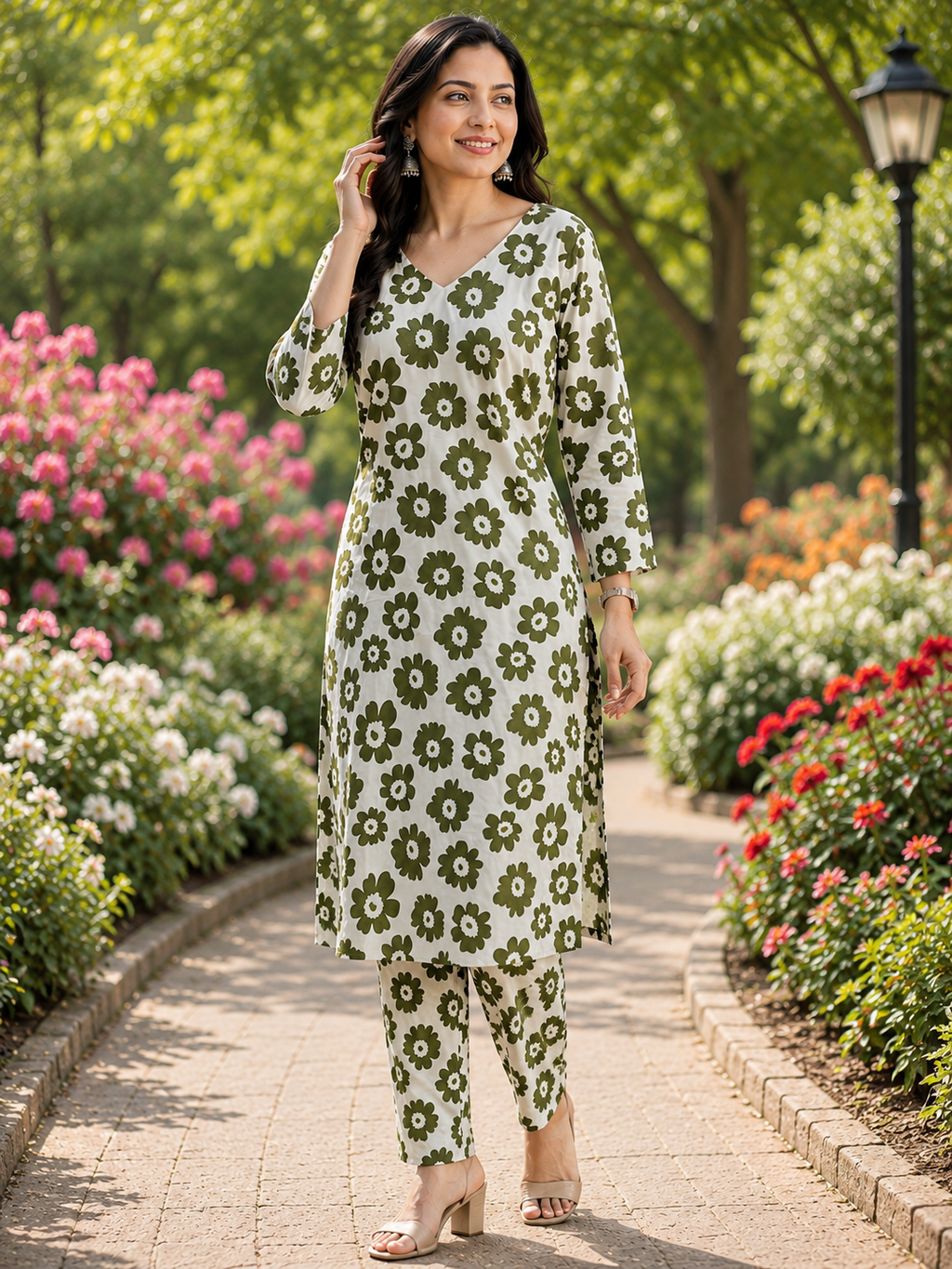 Elegant floral co-ord set, crafted from premium soft rayon fabric