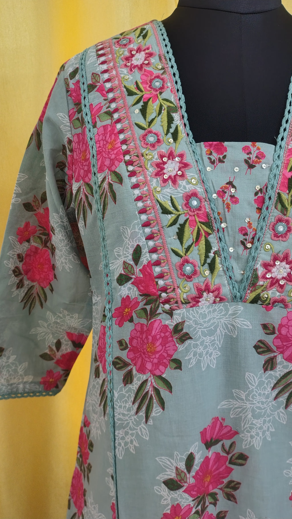 Premium Cotton Floral Kurta Set