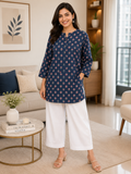 Premium Pure Cotton Floral Printed Short Kurti