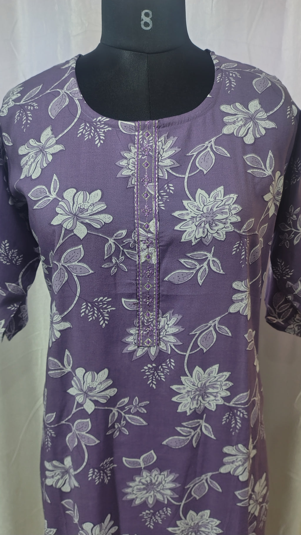 Lavender Floral Rayon Kurti for Women | Soft & Comfortable Daily Wear | Kushi Creation