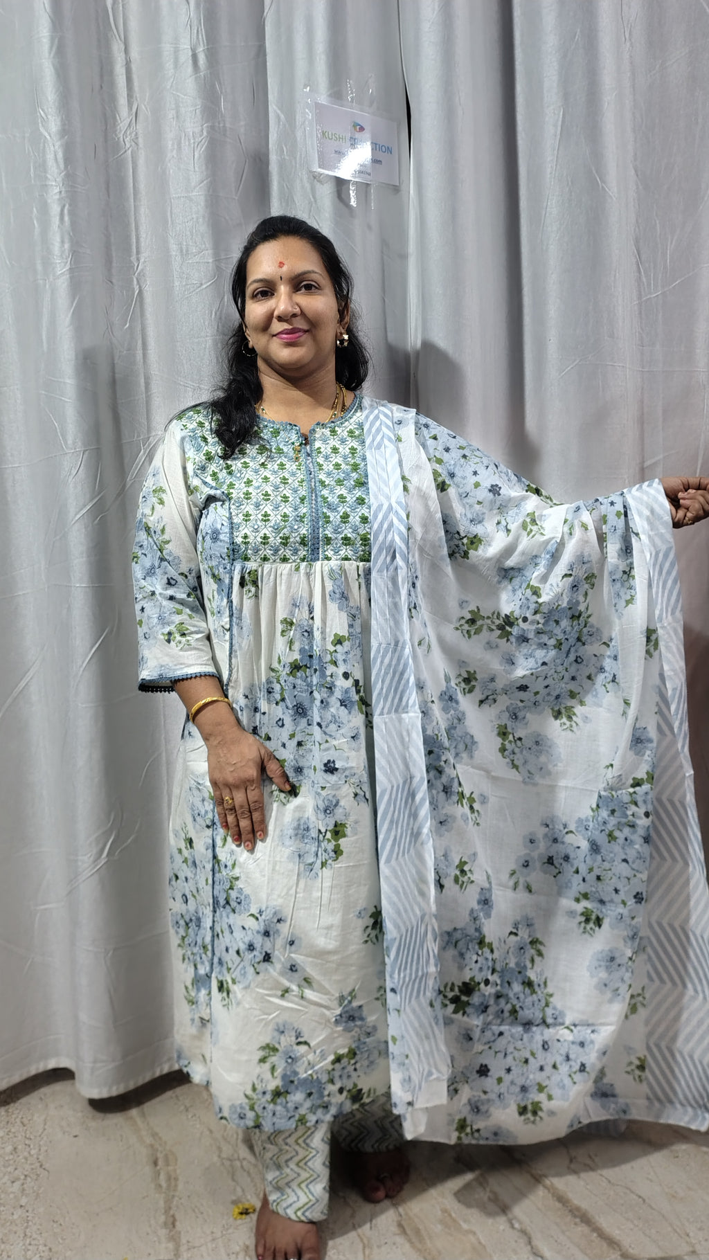 Cotton A-Line Suit Set: