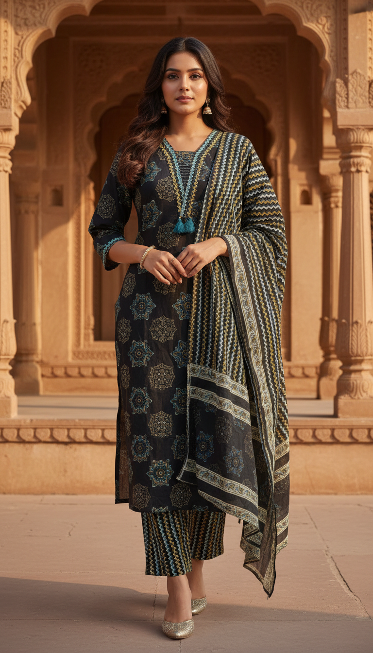 Premium Cotton Kurti Set for Women | Elegant Ethnic Wear | Kushi Creation