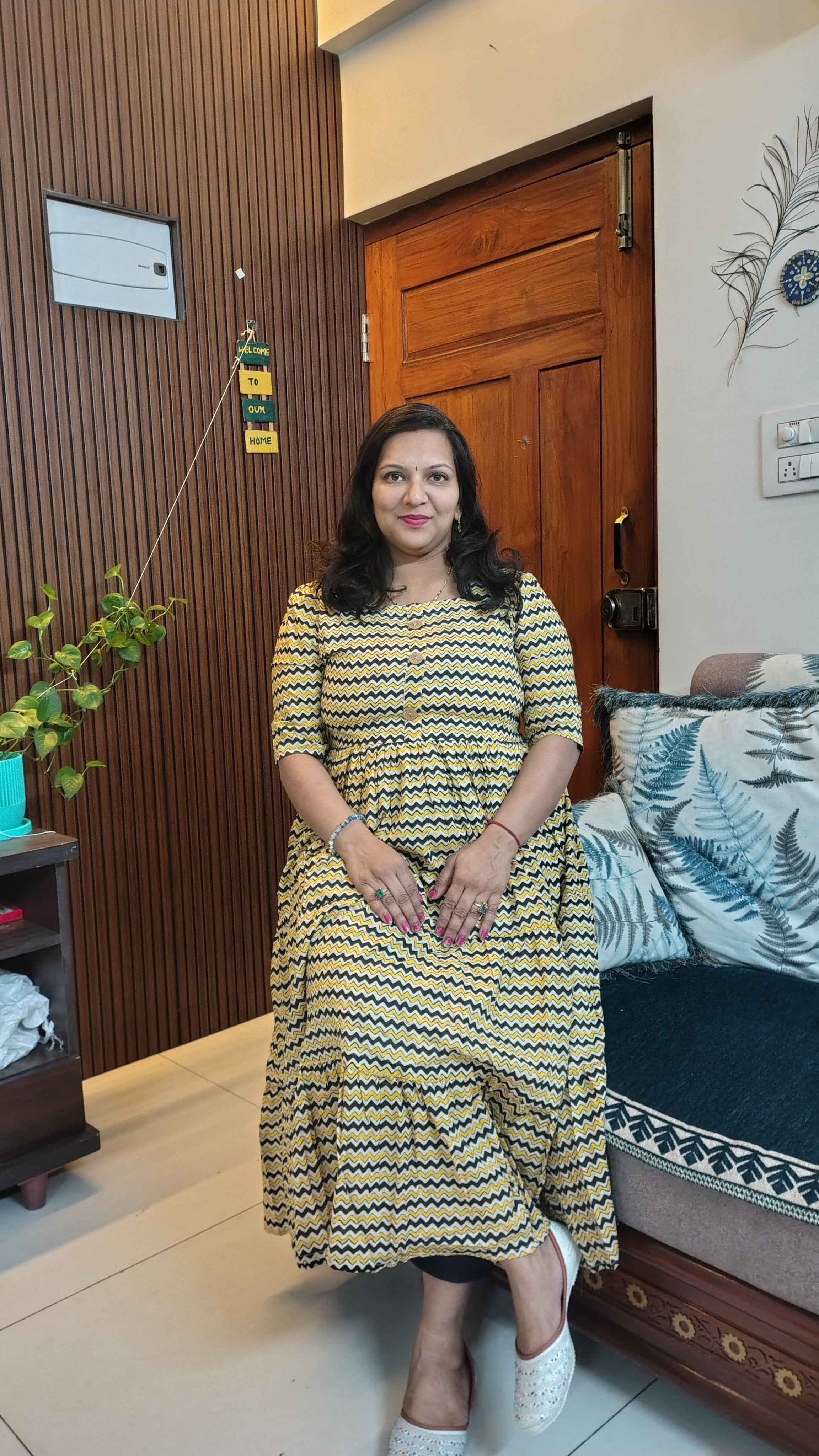 Printed Cotton Rayon Long Gown for Women