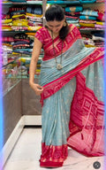 Dull Moss saree with Latkan saree with foil print and paiping border all over saree