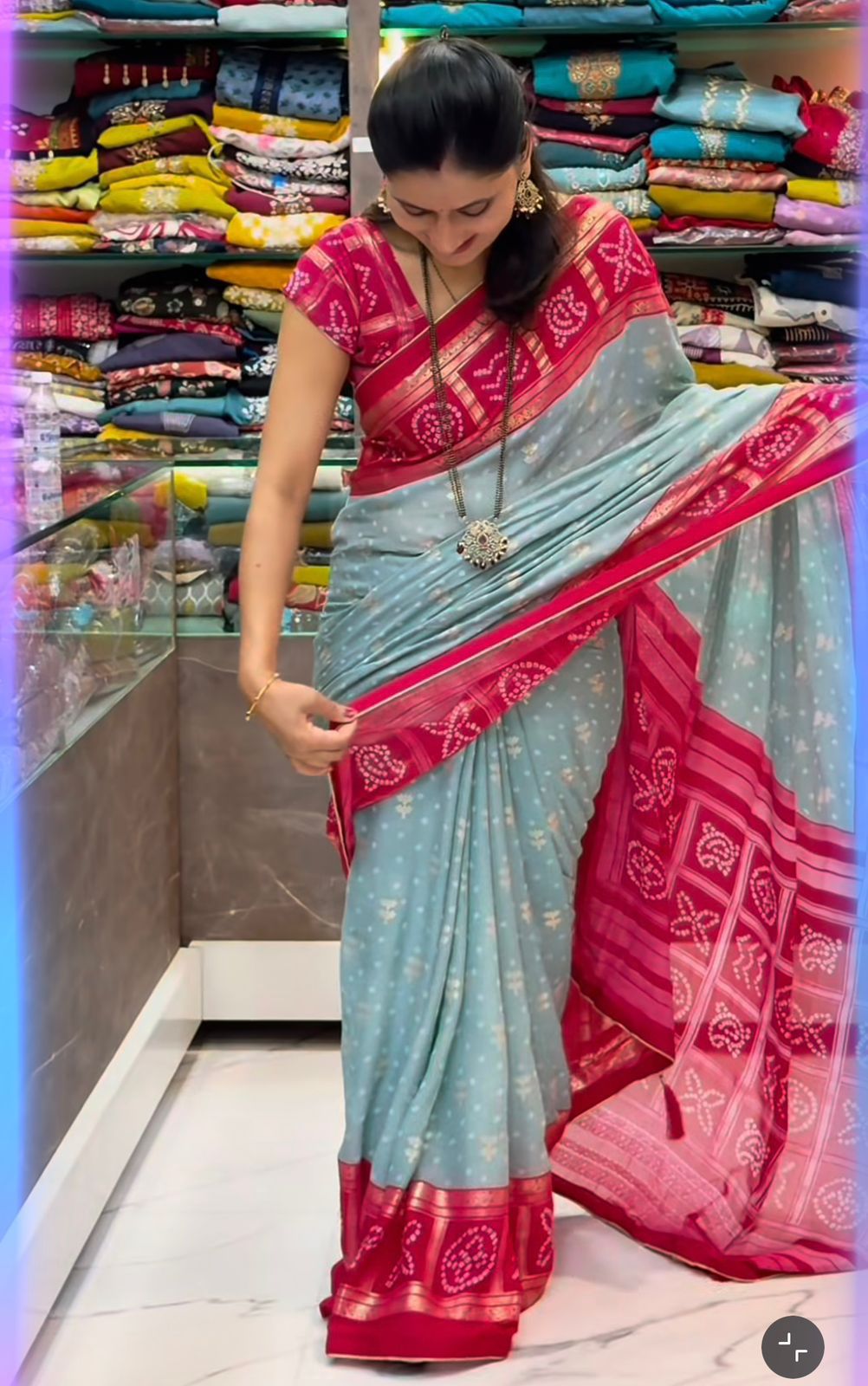 Dull Moss saree with Latkan saree with foil print and paiping border all over saree