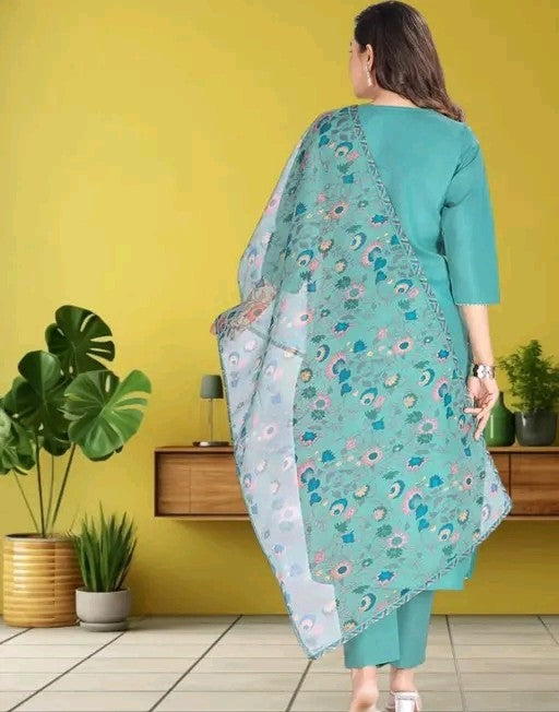 Printed Straight Kurta Set with Dupatta