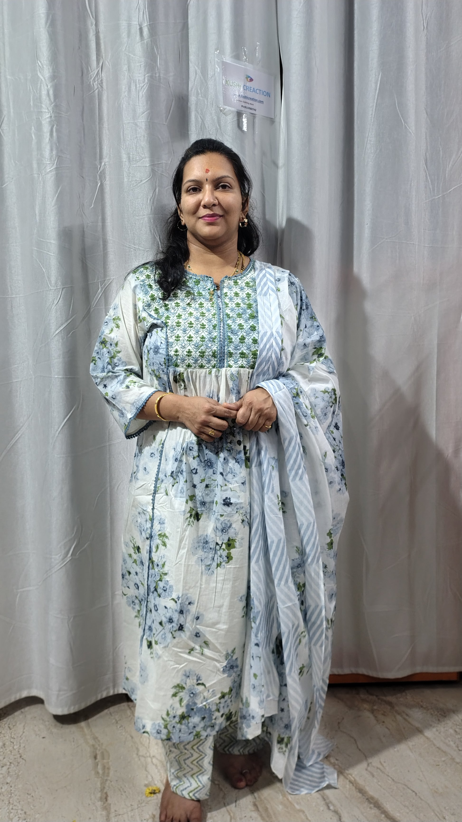 Cotton A-Line Suit Set: