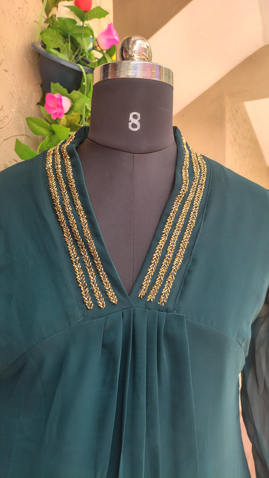 Georgette Party Wear A line Kurti