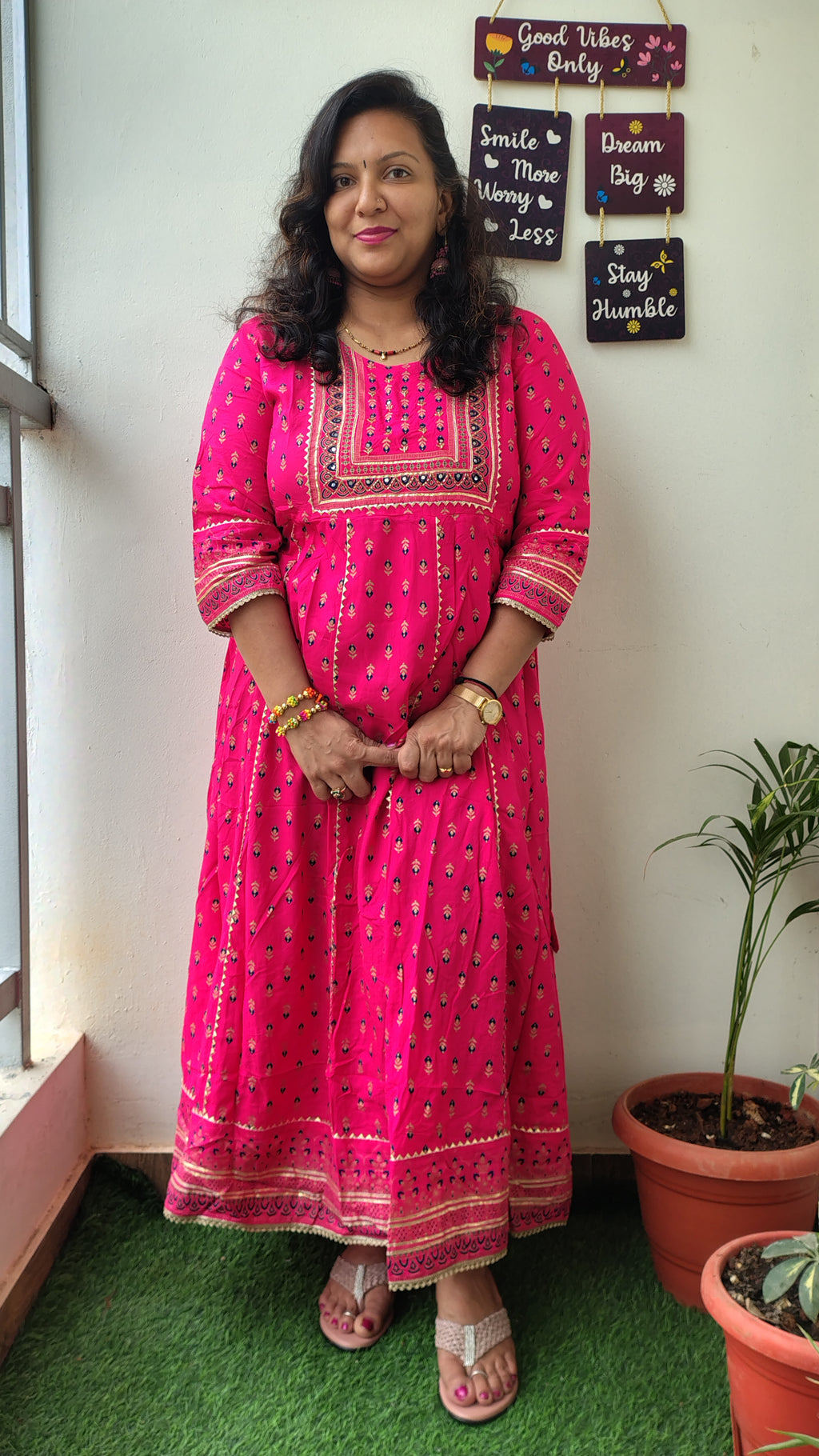 Pink Long Umbrella Gown – Elegant