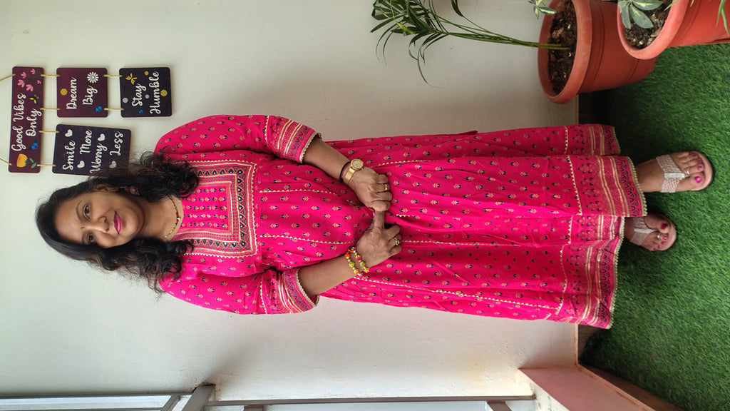 Pink Long Umbrella Gown – Elegant