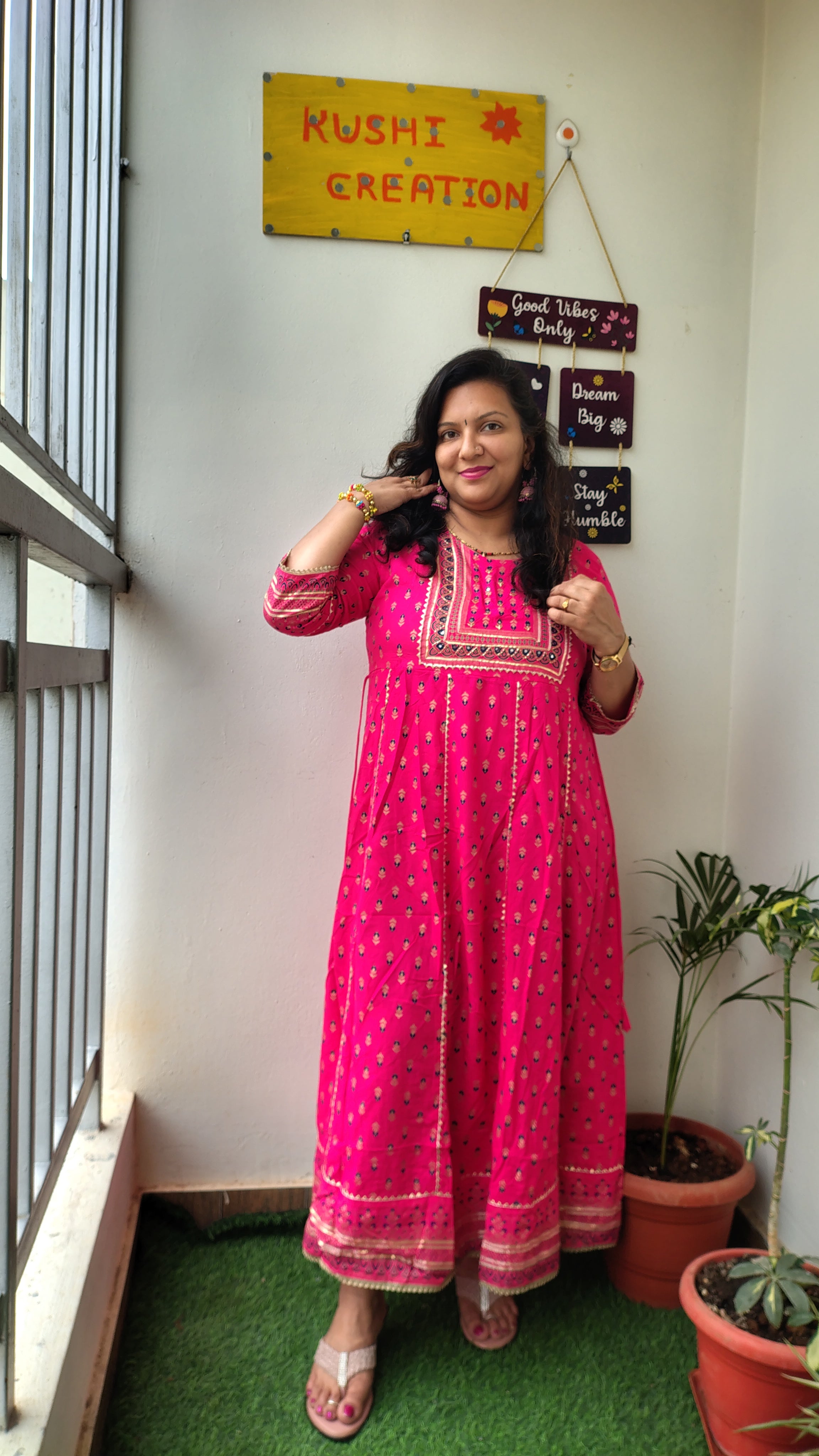 Pink Long Umbrella Gown – Elegant