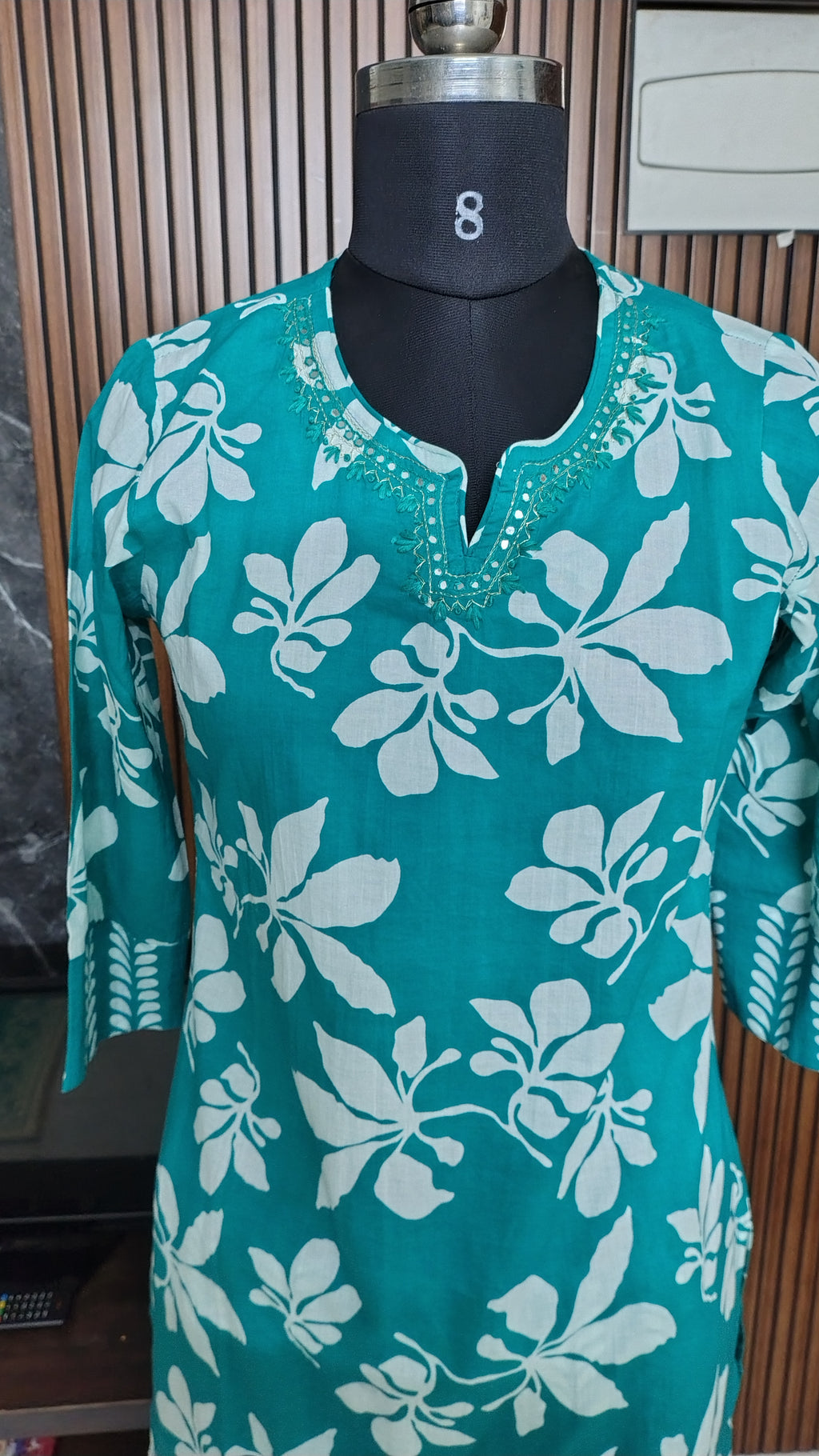 Women's Teal Floral Cotton Co-Ord Set | Soft Breathable Printed Cotton Kurta & Pants | Casual Ethnic Wear