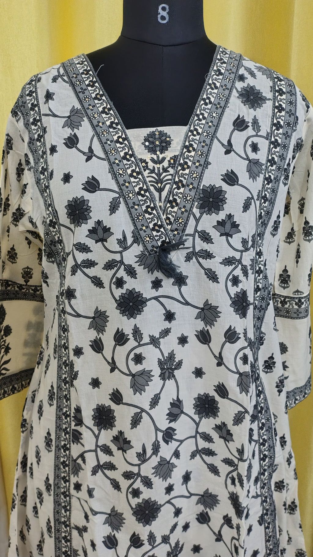 Elegant Cotton A-Line Cotton Kurti Set