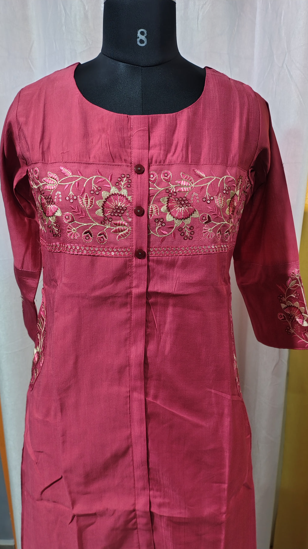 Women Verticon Fabric A-Line Co-Ord Set with Plazo Pant – Elegant Long Kurti | Kushi Creation