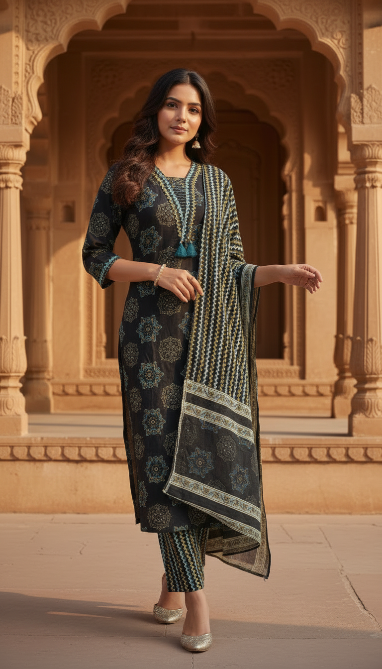 Premium Cotton Kurti Set for Women | Elegant Ethnic Wear | Kushi Creation