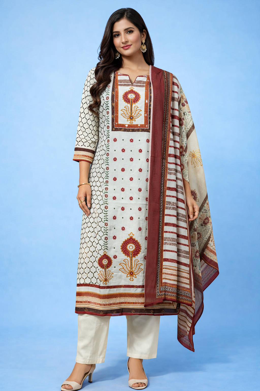 Pure Cotton Kurti Set with Dupatta – Lightweight & Breathable Summer Ethnic Wear