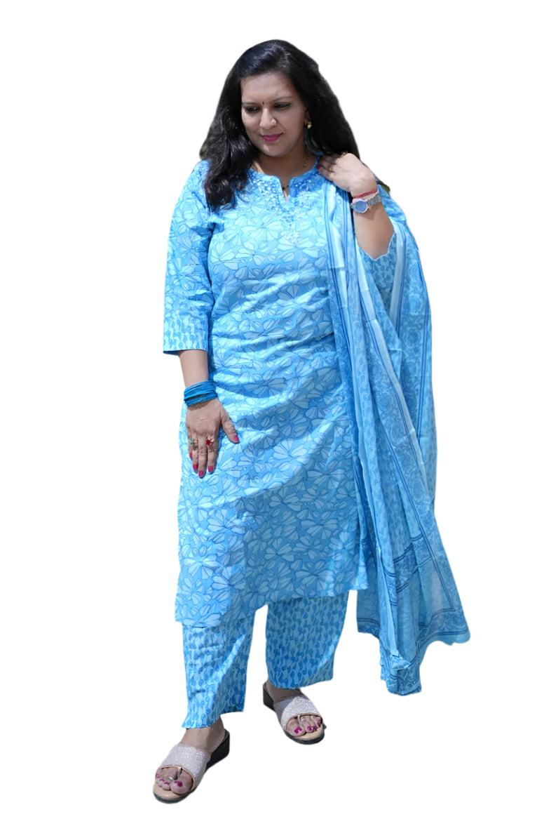 3-Piece Cotton Kurta Set