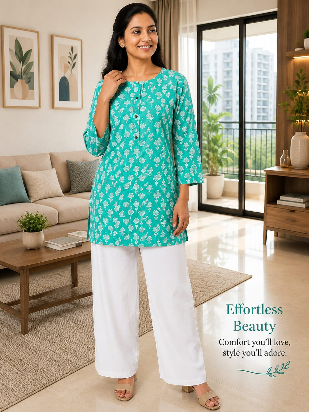 Premium Cotton Short Printed Top – Stylish Everyday Wear