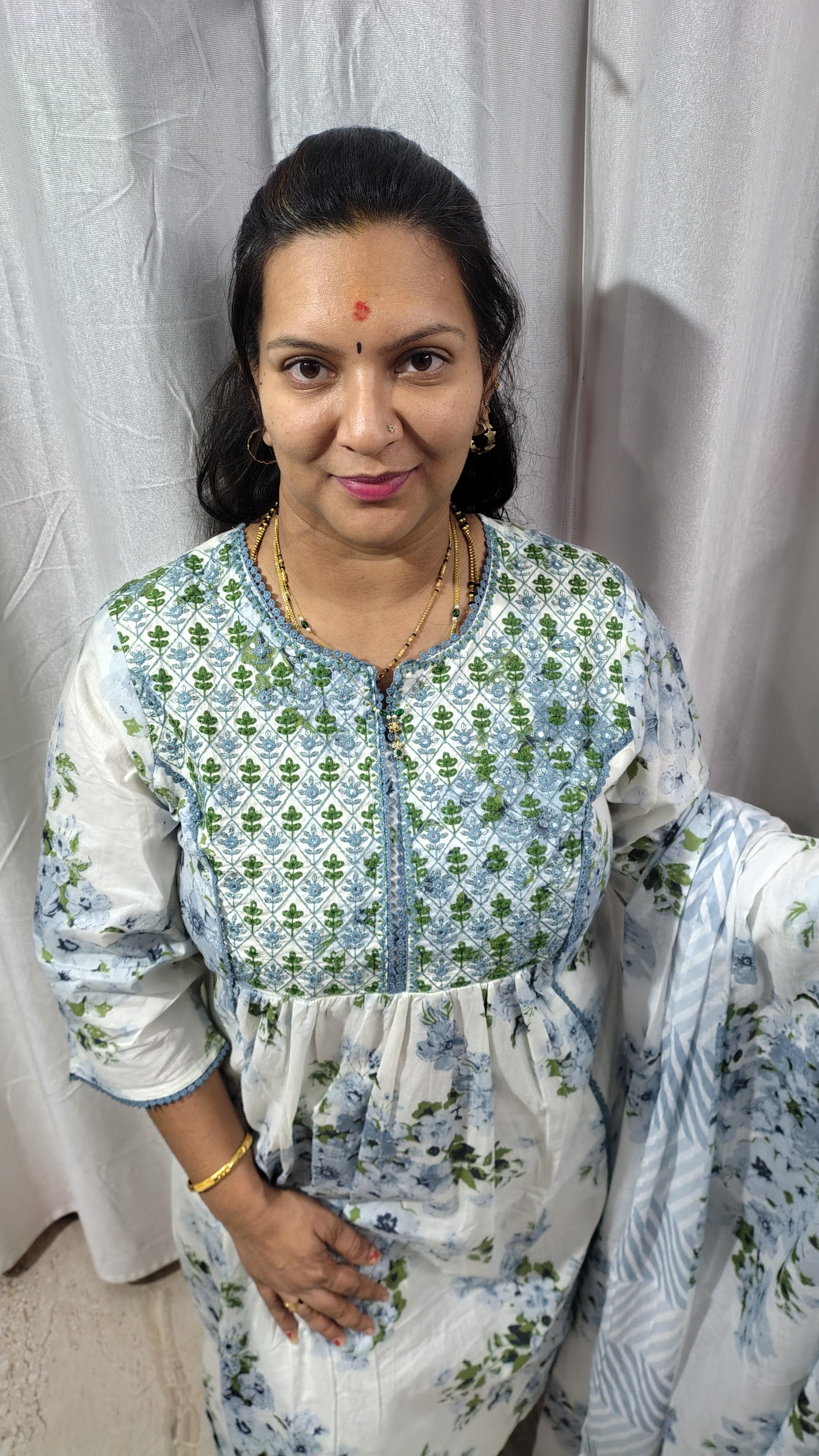 Cotton A-Line Suit Set: