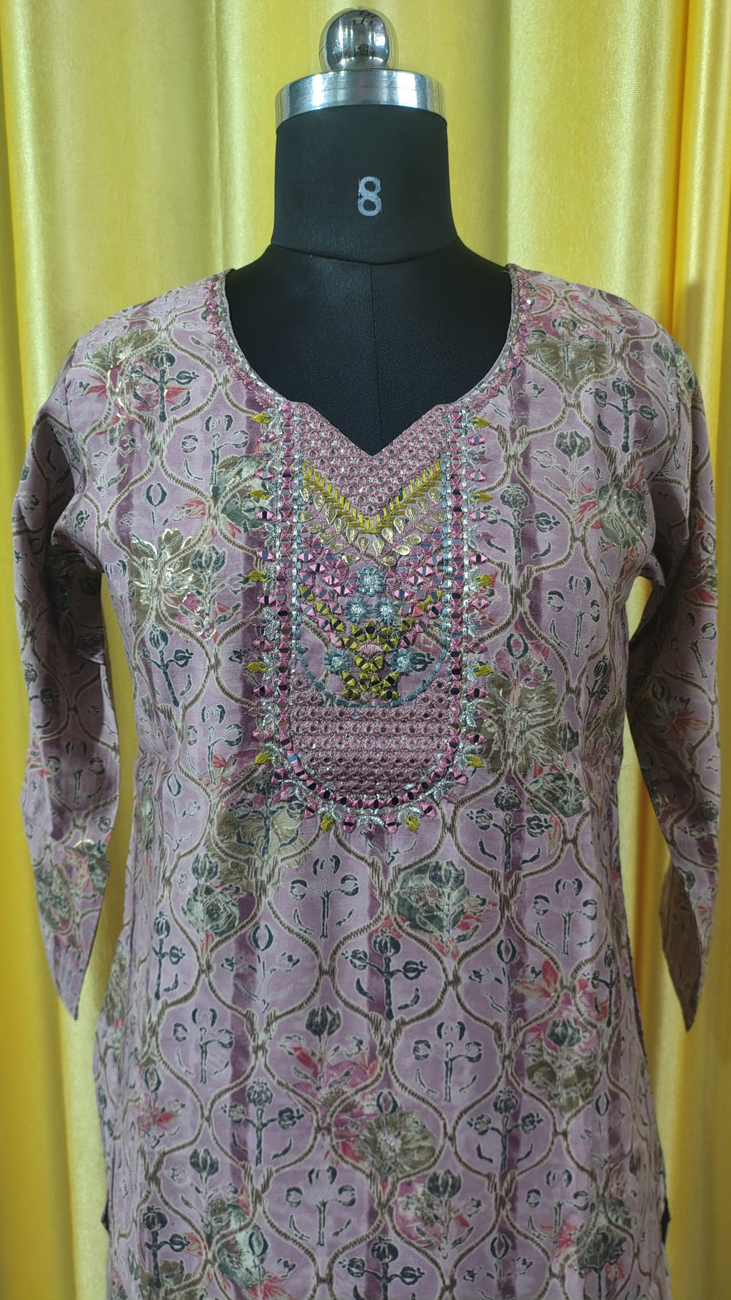 Soft Muslin Printed Kurti Set with Pant & Dupatta