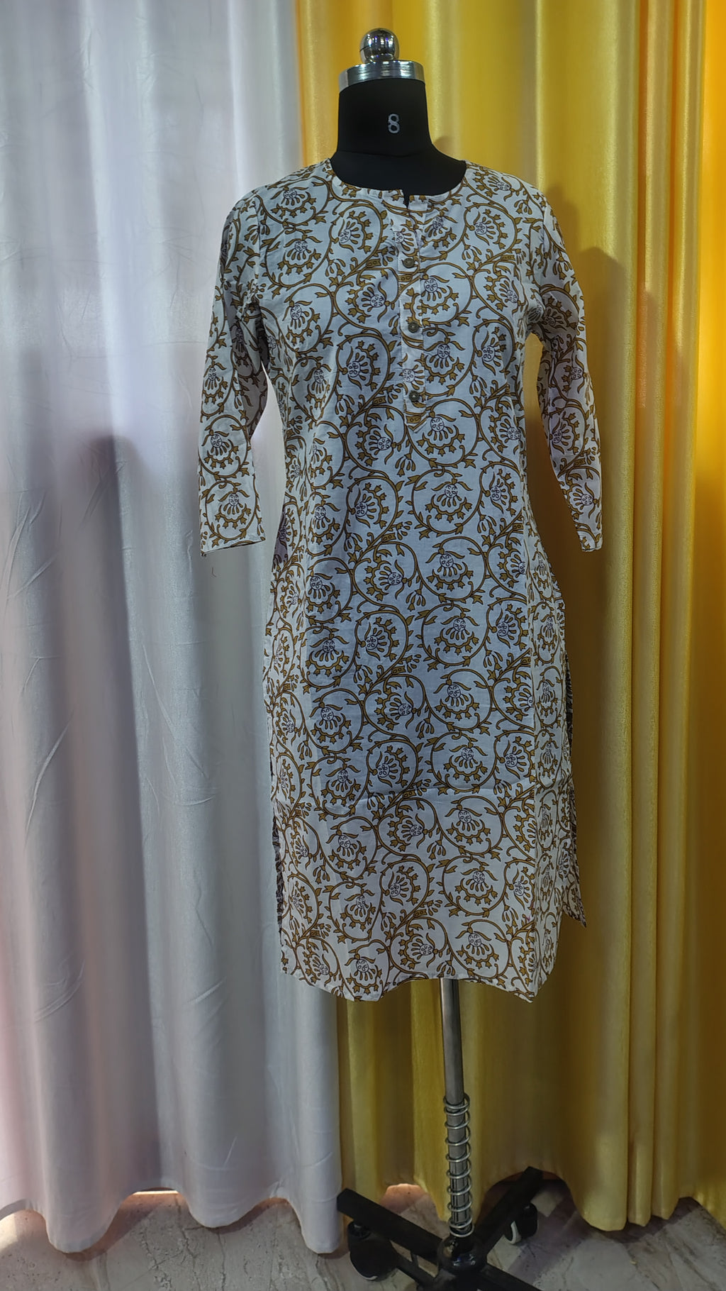 Women’s Elegant Printed Cotton Straight Top