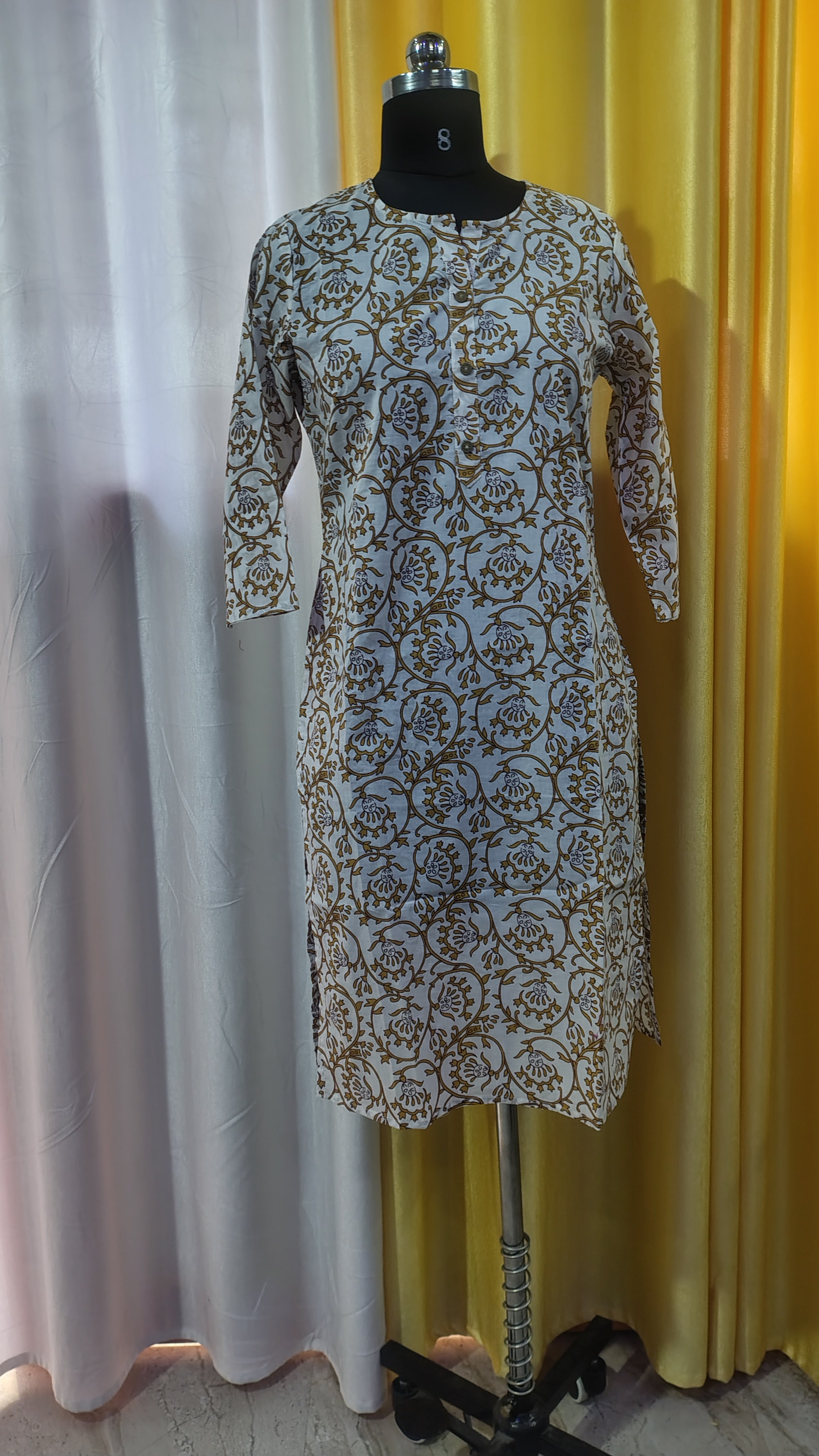 Women’s Elegant Printed Cotton Straight Top