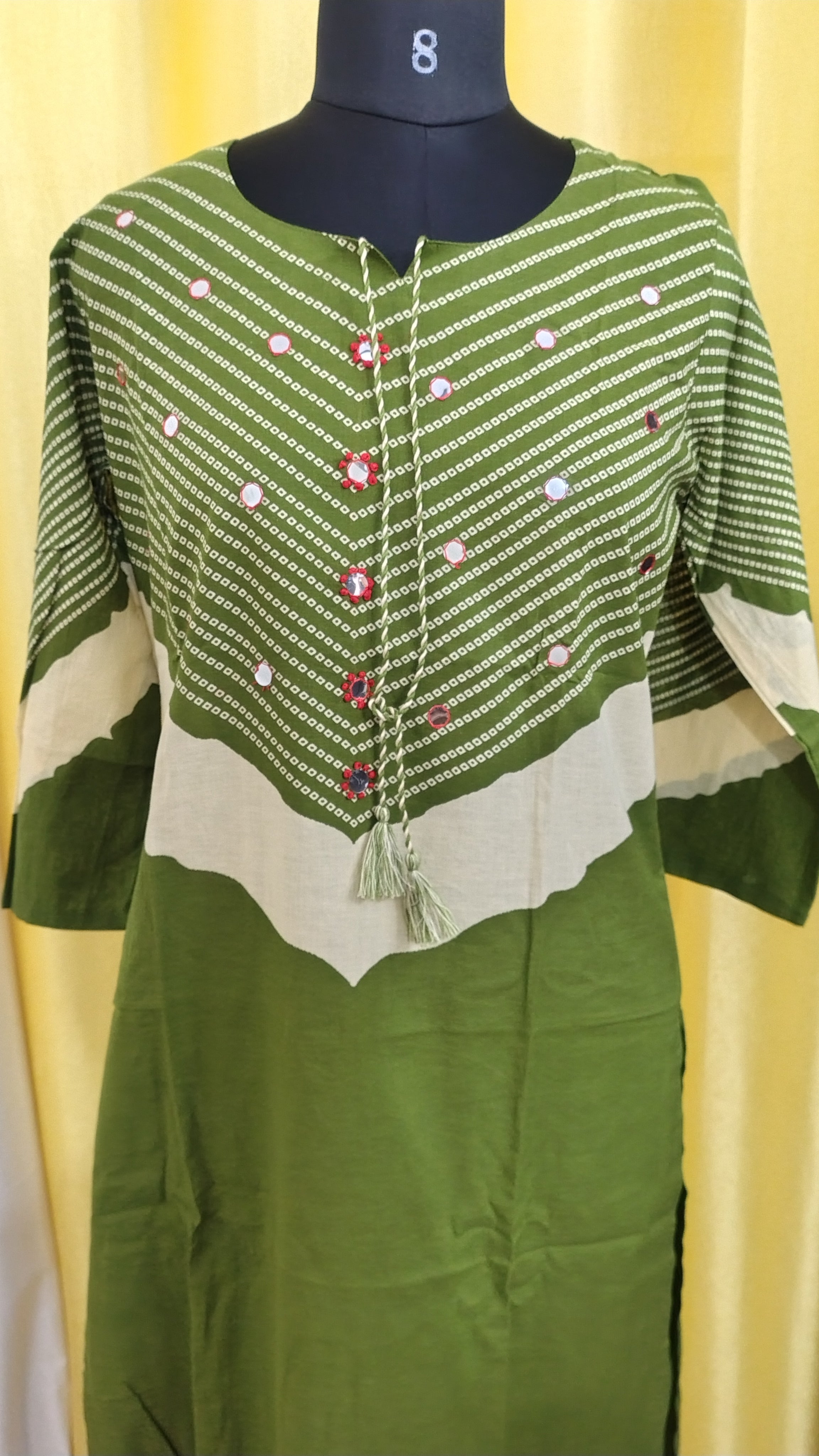 Pure Cotton Side-Cut Kurti 3-Piece Set