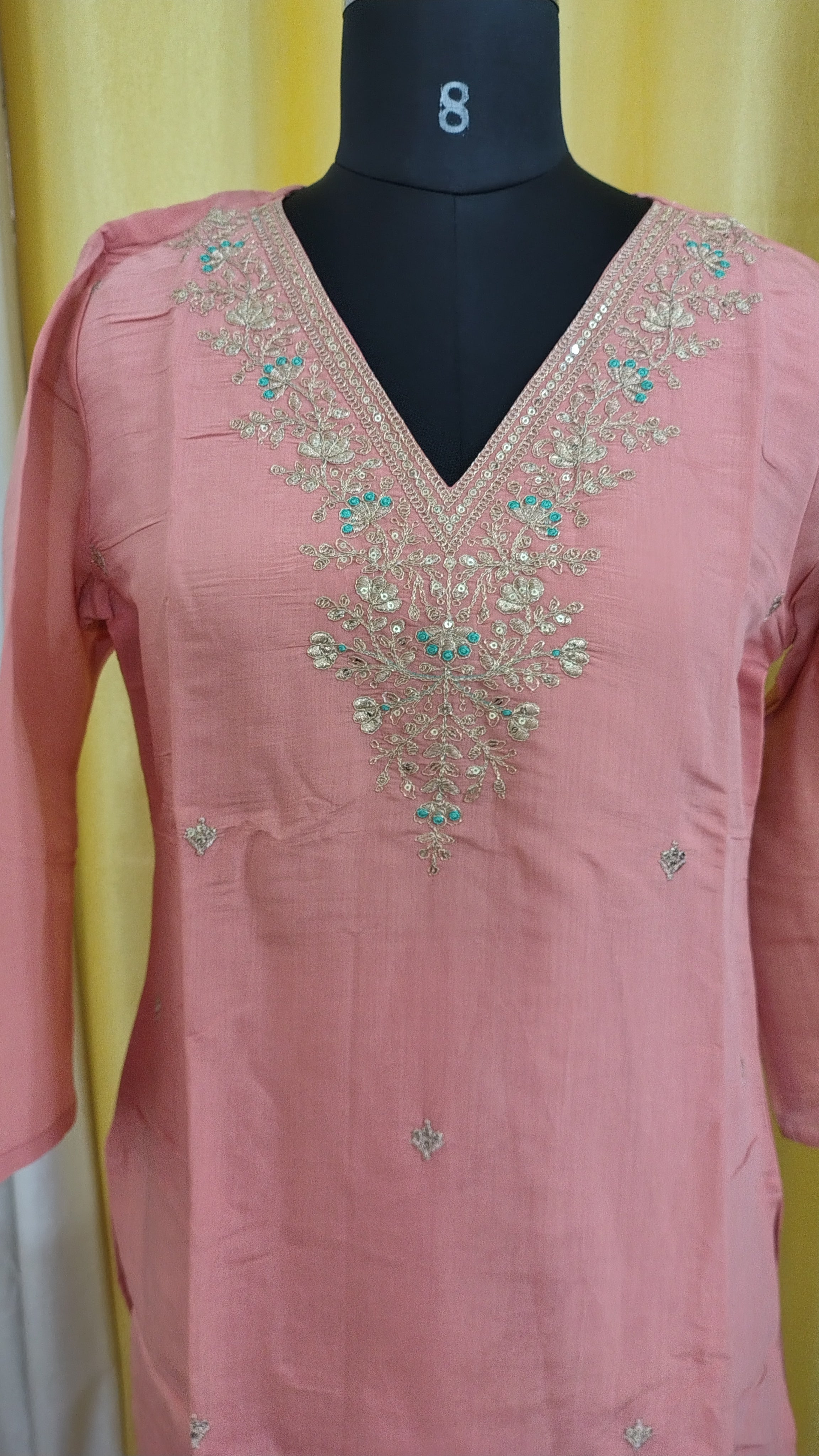 Elegant Mull Chanderi Embroidered 3-Piece Set
