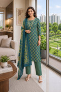 Premium Cotton Kurti Pant with Dupatta Set