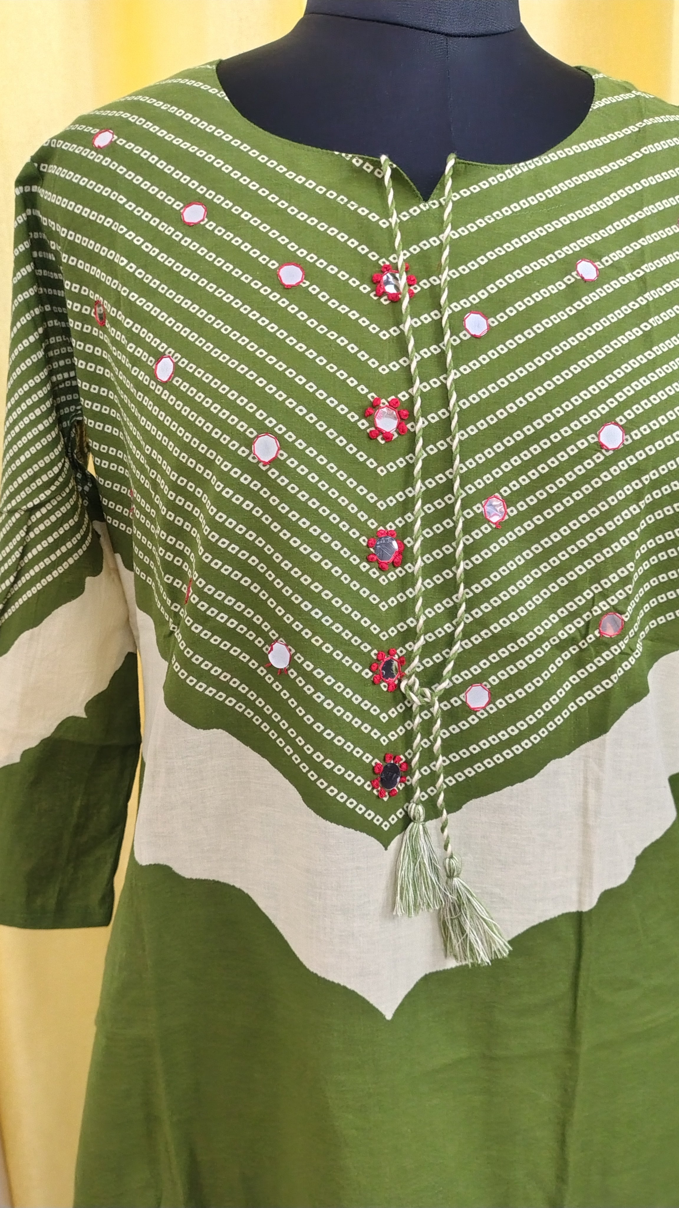 Pure Cotton Side-Cut Kurti 3-Piece Set