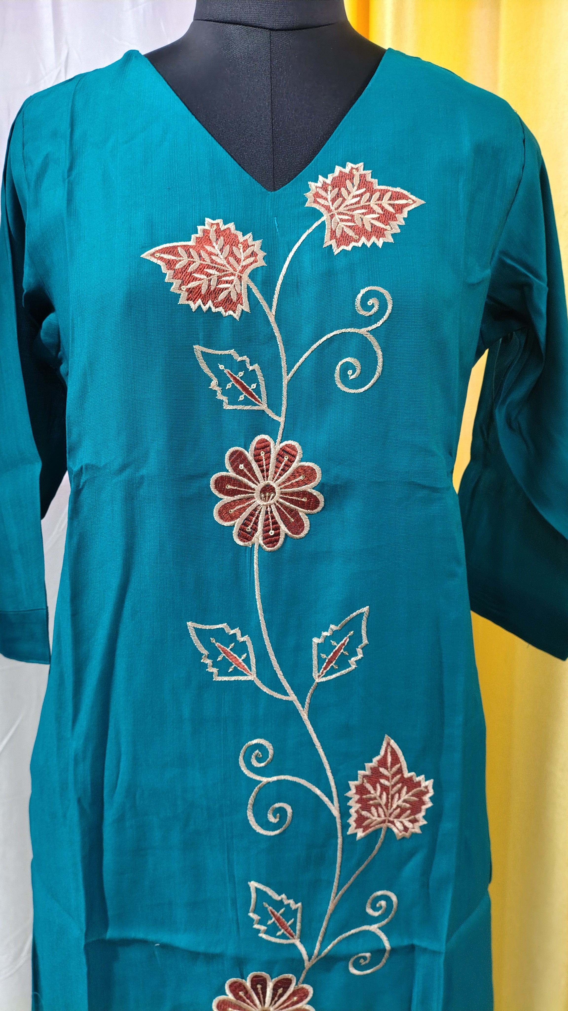 Teal Embroidered Co-ord Set for Women