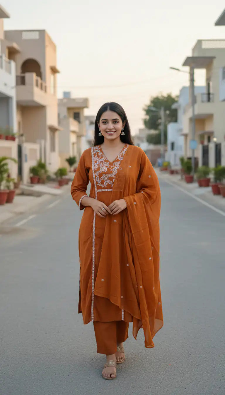 Women’s Cotton Kurta Set with Pant – Stylish Ethnic Wear for Daily Use