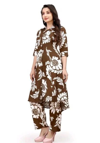 A-Line Kurti With Pant Set - Image 4